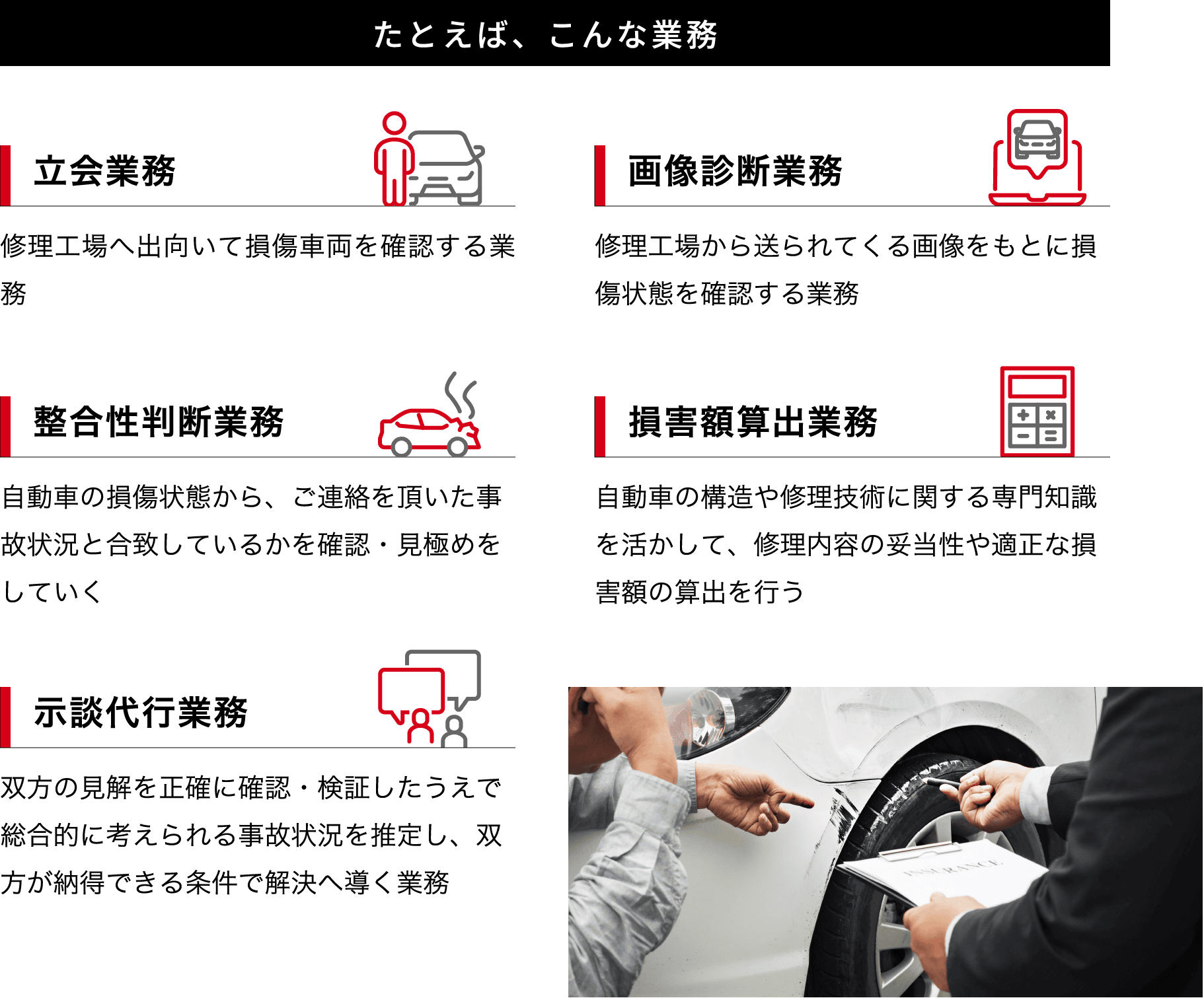 たとえば、こんな業務